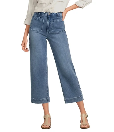 John Mark High Rise Patch Pocket Wide Leg Jeans