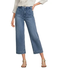 John Mark High Rise Patch Pocket Wide Leg Jeans