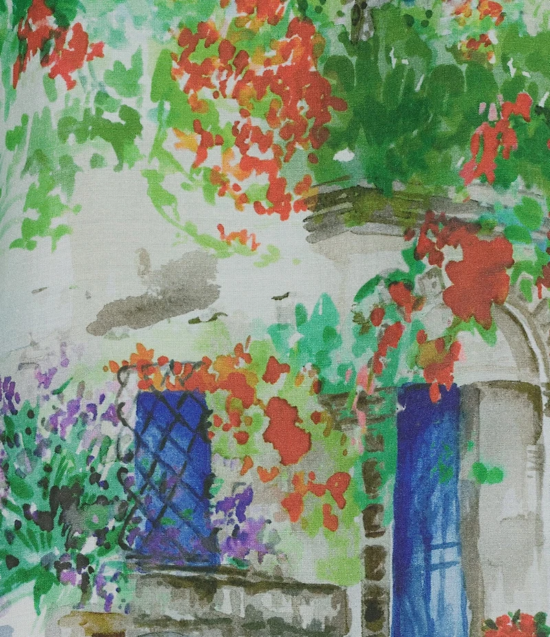 John Mark Landscape Print Point Collar 3/4 Roll-Tab Sleeve Button Front Shirt