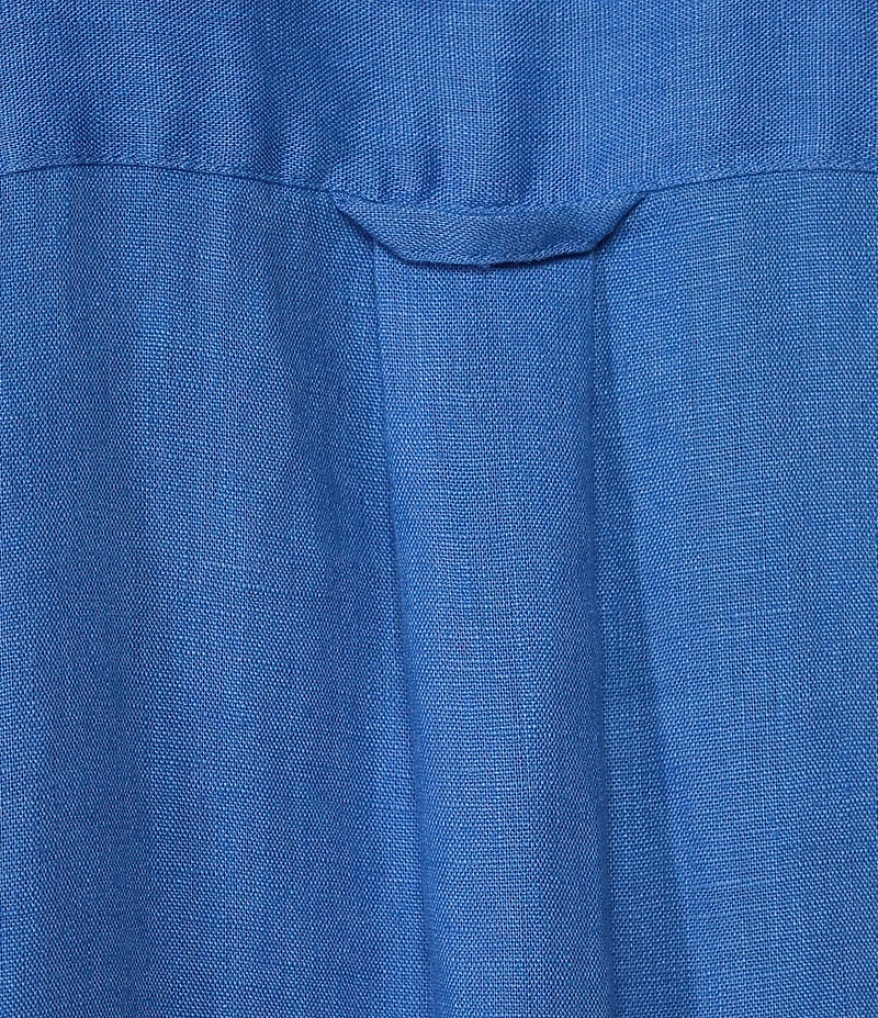 John Mark Linen Point Collar 3/4 Cinched Sleeve Shirt Dress