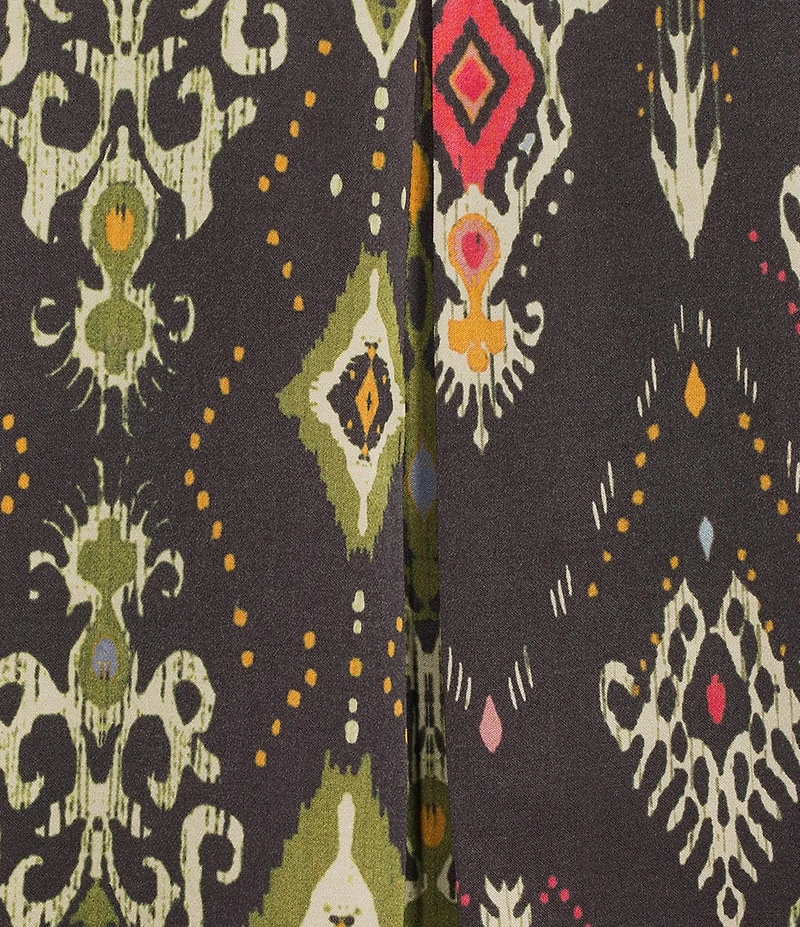 John Mark Mix Media Velvet Burnout Point Collar Long Sleeve Tunic