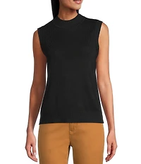 John Mark Mock Neck Sleeveless Knit Tank