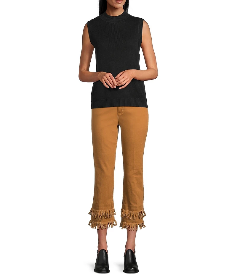 John Mark Mock Neck Sleeveless Knit Tank