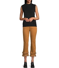 John Mark Mock Neck Sleeveless Knit Tank