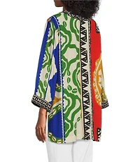 John Mark Multi Print Open Front 3/4 Sleeve Kimono