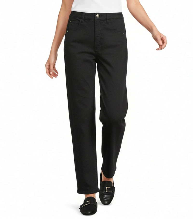 John Mark Petite Size 5-Pocket Barrel Jeans