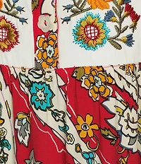 John Mark Petite Size Embroidered Allover Multi Floral Shift Dress
