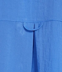 John Mark Petite Size Solid Wire Collar Short Sleeve Button Front Shirt