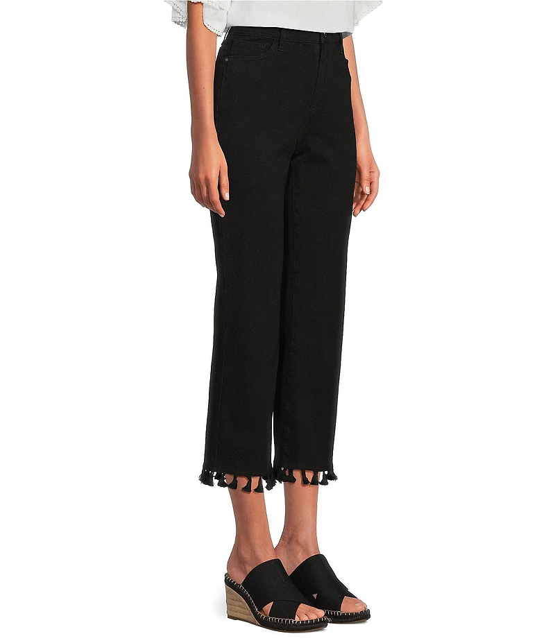 John Mark Petite Size Tassel Trim Hem Ankle Pants