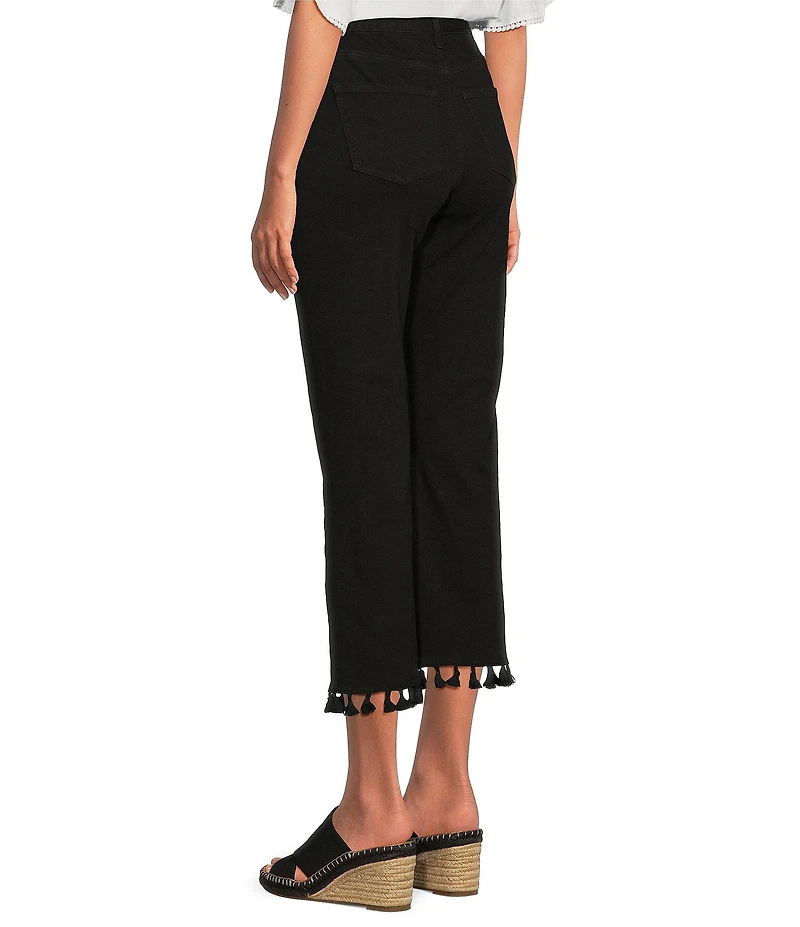 John Mark Petite Size Tassel Trim Hem Ankle Pants