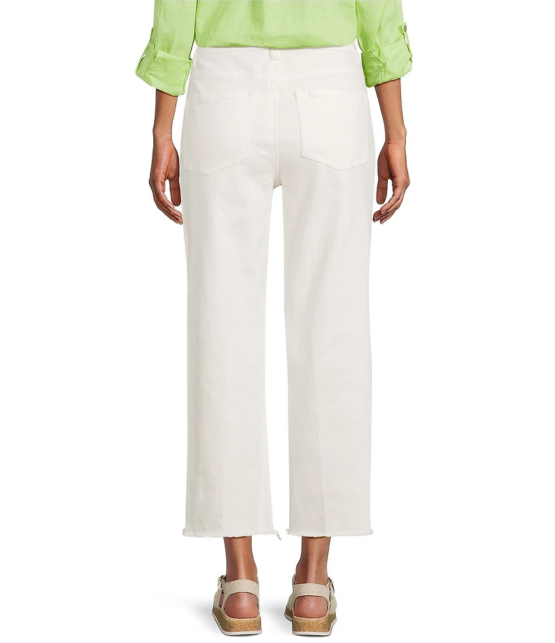John Mark Petite Size Wide Leg Fringe Hem Jeans