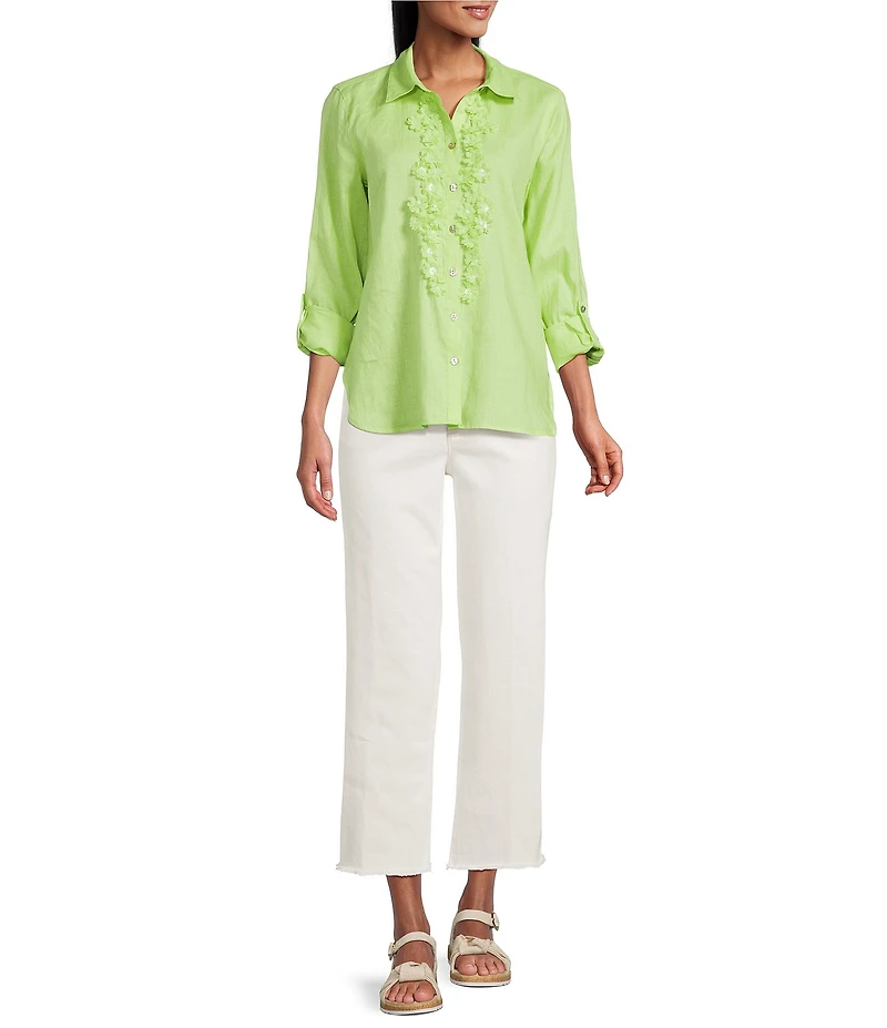 John Mark Petite Size Wide Leg Fringe Hem Jeans