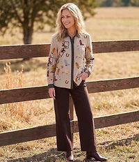 John Mark Petite Size Woven Wide Leg Jeans