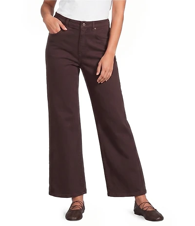 John Mark Petite Size Woven Wide Leg Jeans