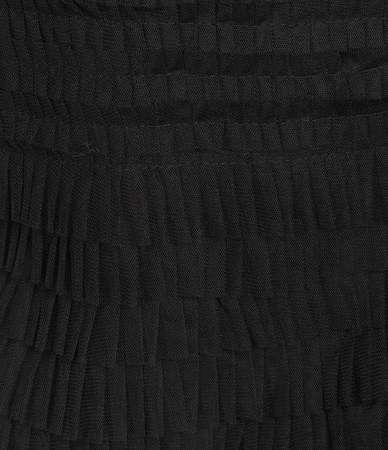 John Mark Plus Size A-Line Tiered Tulle Pull-On Midi Skirt