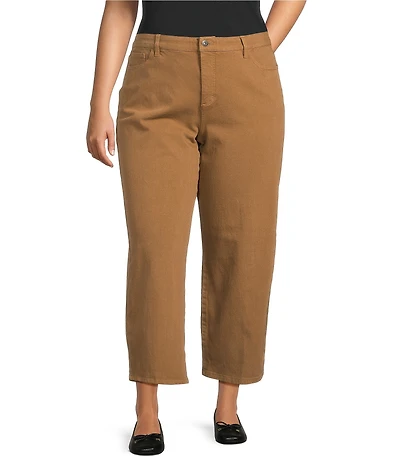 John Mark Plus Size Cotton-Blend Straight Leg Pants