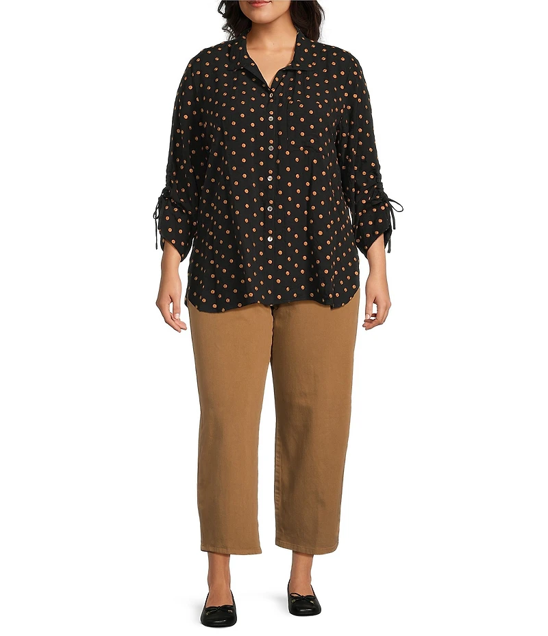 John Mark Plus Size Cotton-Blend Straight Leg Pants