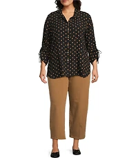 John Mark Plus Size Cotton-Blend Straight Leg Pants