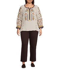 John Mark Plus Size Denim Wide Leg Jeans
