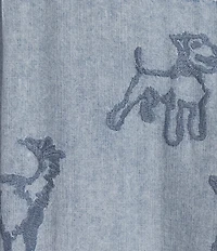 John Mark Plus Size Dog Embroidered Wire Collar 3/4 Cinched Sleeve Tunic