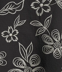 John Mark Plus Size Embroidered Split V-Neck 3/4 Tiered Sleeve Peasant Top