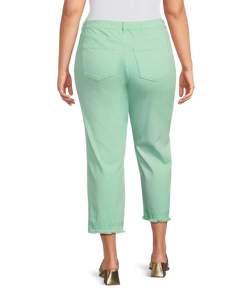John Mark Plus Size Frayed Straight Leg Cropped Pants