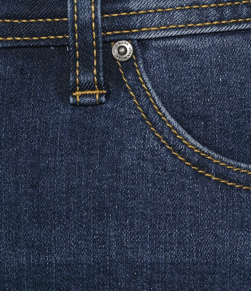 John Mark Plus Size High Rise Tiered Fringe Hem Crop Jeans