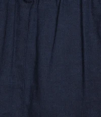 John Mark Plus Size Linen Blend Straight High Rise Embroidery Pants