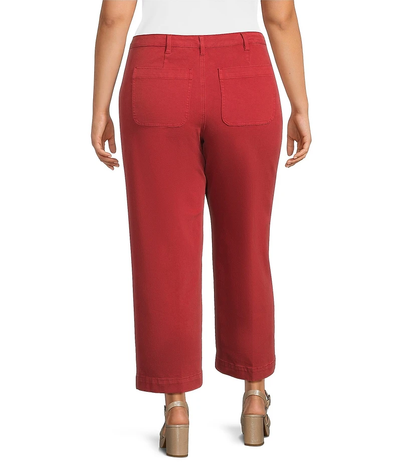John Mark Plus Size Pintuck Detailed Wide Leg Pants