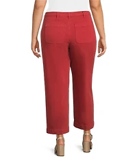 John Mark Plus Size Pintuck Detailed Wide Leg Pants