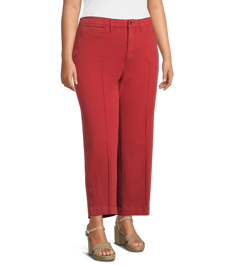 John Mark Plus Size Pintuck Detailed Wide Leg Pants