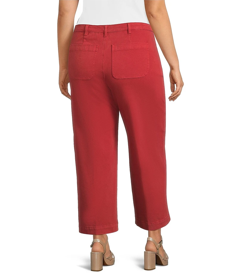 John Mark Plus Size Pintuck Detailed Wide Leg Pants