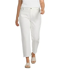 John Mark Plus Size Wide Leg Fringe Hem Jeans