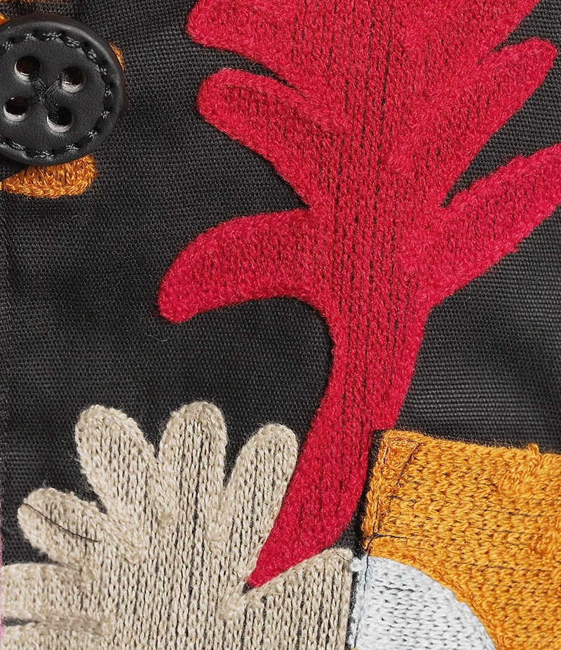 John Mark Plus Size Woven Embroidered Abstract Oversized Blazer