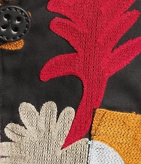 John Mark Plus Size Woven Embroidered Abstract Oversized Blazer