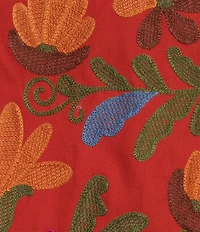 John Mark Plus Size Woven Floral Embroidered Long Sleeve Open-Front Jacket