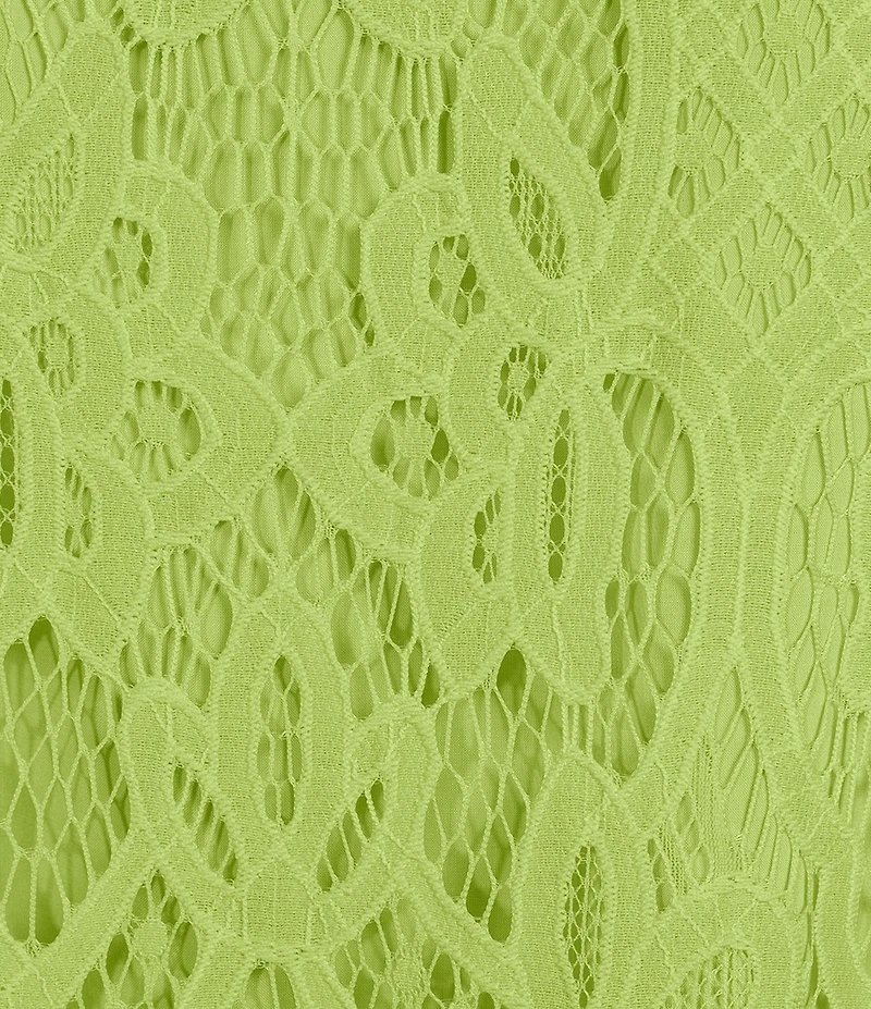 John Mark Plus Size Woven Lace Inset Embroidered Split V-Neck 3/4 Sleeve Tunic