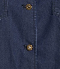 John Mark Plus Size Woven Point Collar 3/4 Tucked Sleeve Button-Front Blouse