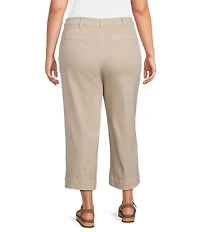 John Mark Plus Size Woven Wide-Leg Patch Pocket Jean