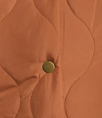 John Mark Quilted Oversized Point Collar Cap Sleeve Snap Front Puff Vest