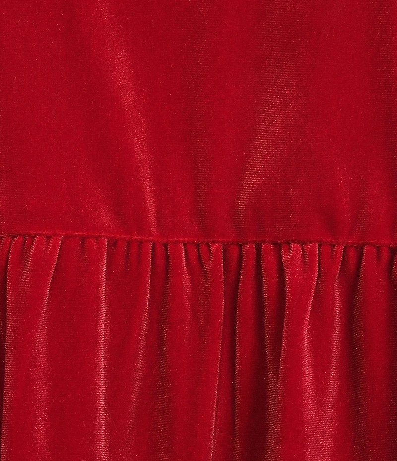 John Mark Ruffle Collar Velvet 3/4 Sleeve Pullover