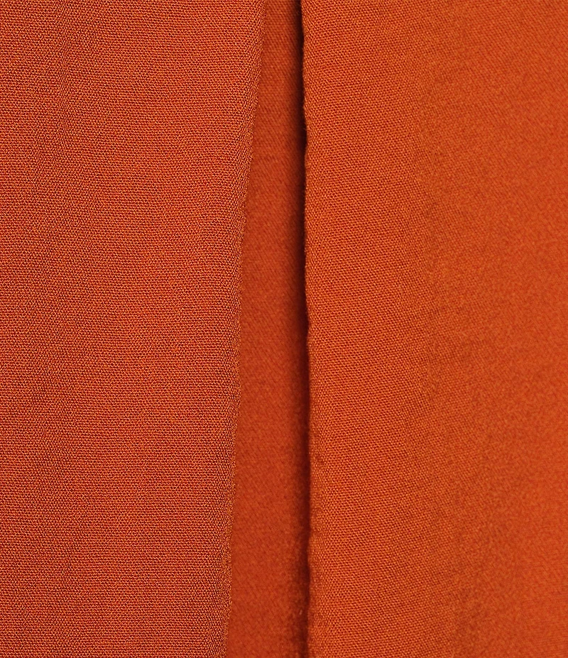 John Mark Solid Woven 3/4 Sleeve Wire Collared Button Front Patch Pocket Camp Shirt