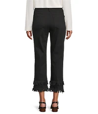 John Mark Straight Leg 5-Pocket Fringe Hem Crop Jeans