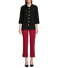 John Mark Stretch High Rise Straight Leg Tiered Fringe Hem 5-Pocket Jeans