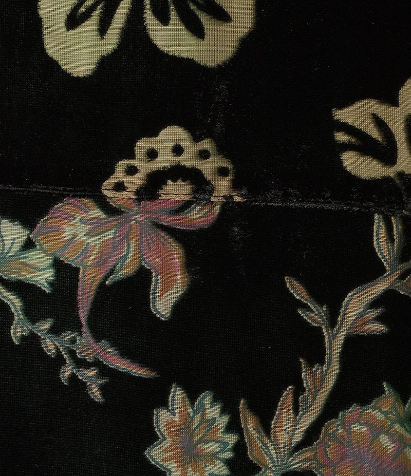 John Mark Velvet Embroidered Burnout 3/4 Sleeve Open Front Kimono