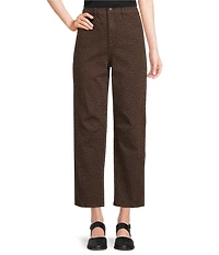 John Mark Woven Animal Print Barrel Pants
