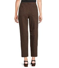 John Mark Woven Animal Print Barrel Pants