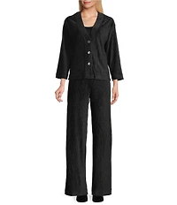 John Mark Woven Coordinating Long Sleeve Button-Front Cardigan