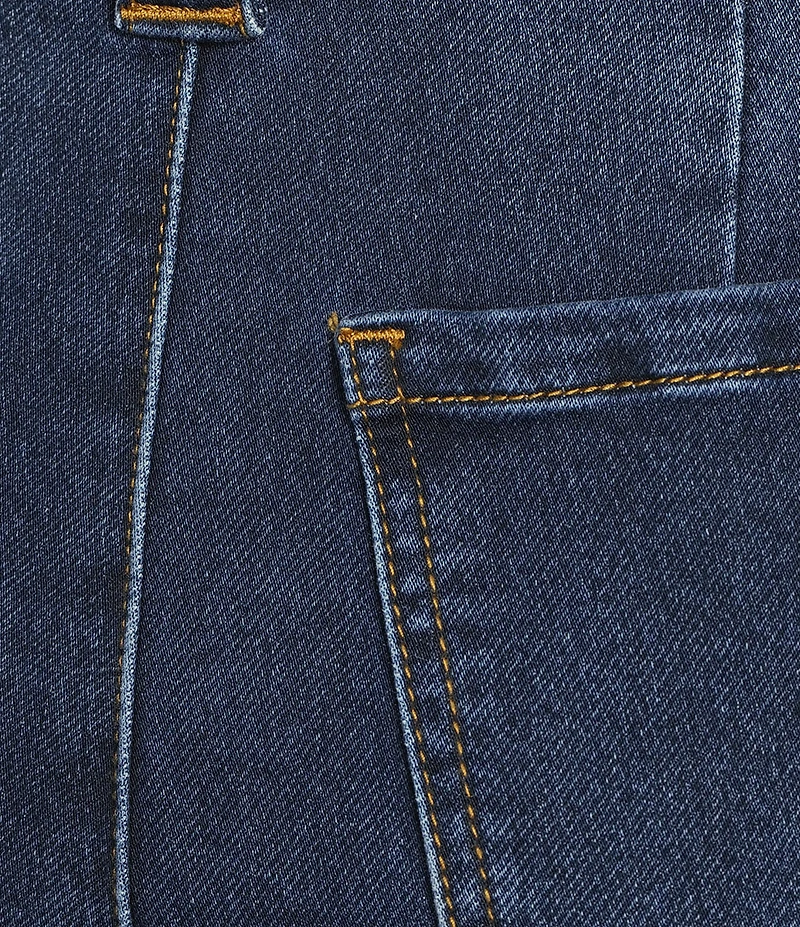 John Mark Woven Denim Wide Leg With Folded Cuff Jeans
