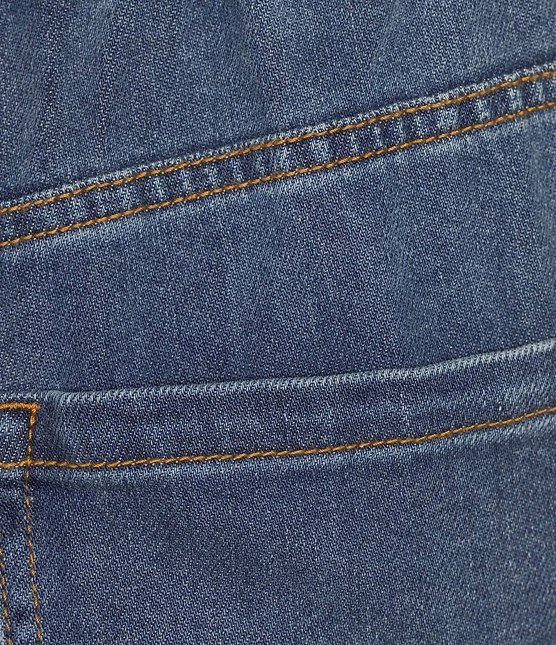 John Mark Woven Elastic Drawstring Wide Leg Jeans